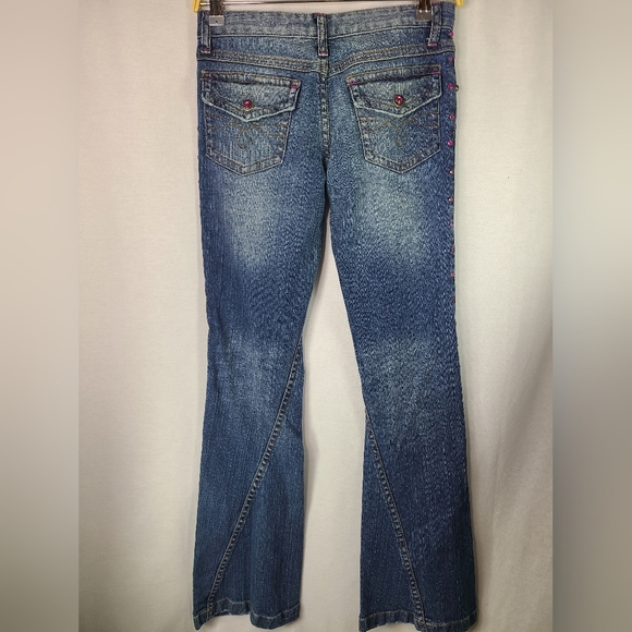 MUDD jeans Y2K boot cut jemstone Embellished denim size 3 womens - Picture 6 of 7